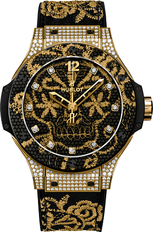 Replica Hublot Big Bang Broderie 38mm Yellow Gold Diamonds 343.VX.6580.NR.0804 watch